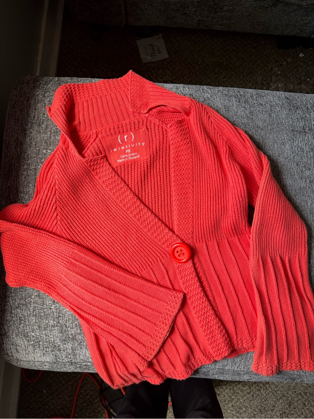 Cardigan 100% cotton coral